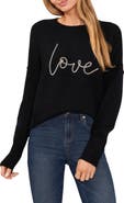 CeCe Love Beaded Crewneck Sweater