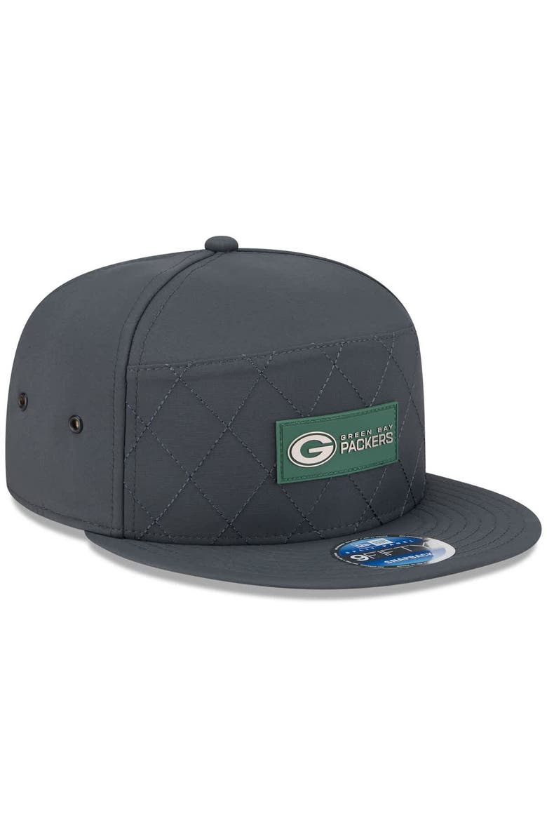 New Era Men
s New Era Charcoal Green Bay Packers 2025 Sideline Cold Weather Split Panel 9FIFTY Snapback Hat, Alternate, color, Charcoal