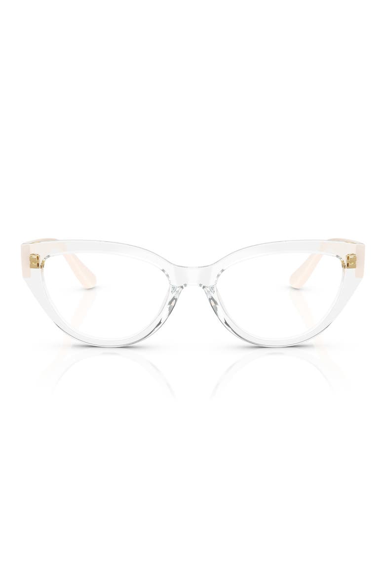 50mm Cat Eye Optical Glasses, Main, color, ROSE GOLD BLACK