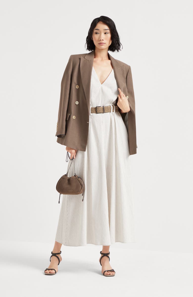 Brunello Cucinelli Twill dress with monili, Alternate, color, 