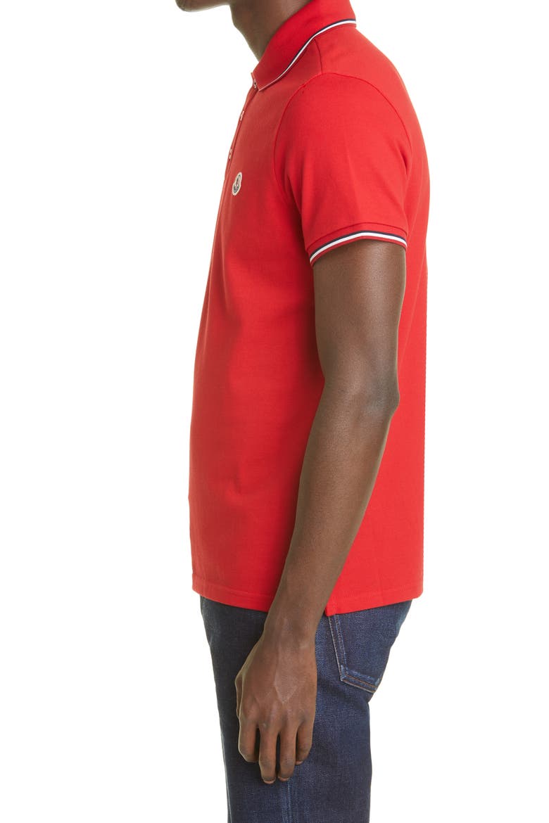 Tipped Piqué Polo, Alternate, color, RED