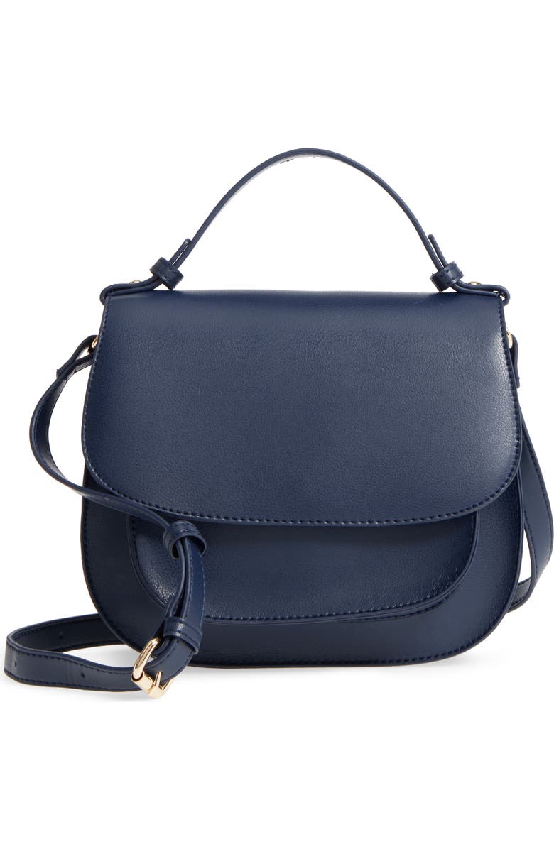 Sole Society Faux Leather Crossbody Bag, Main, color,