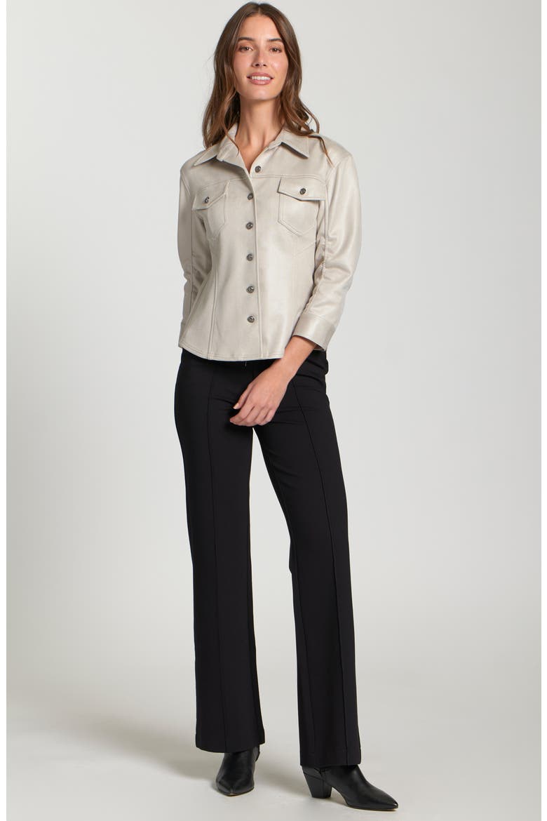 Faux Suede Shirt Jacket, Alternate, color, CHAMPAGNE