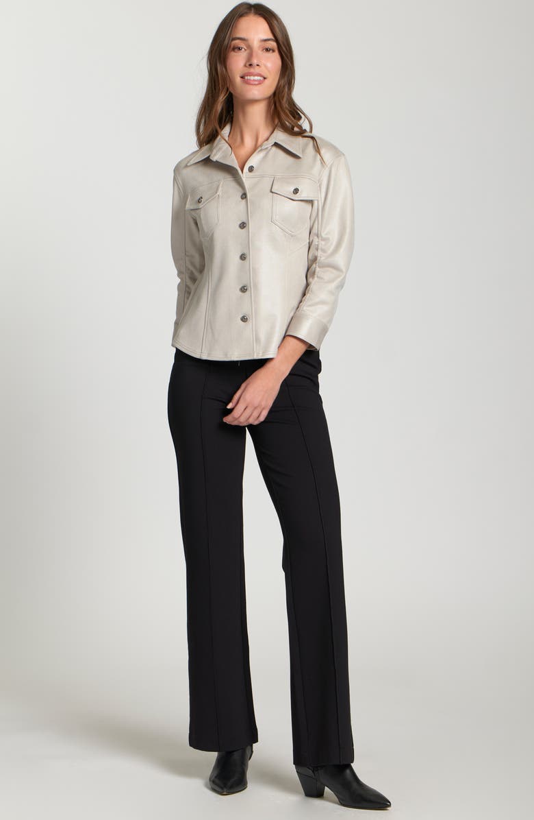 APNY Faux Suede Shirt Jacket, Alternate, color, Champagne