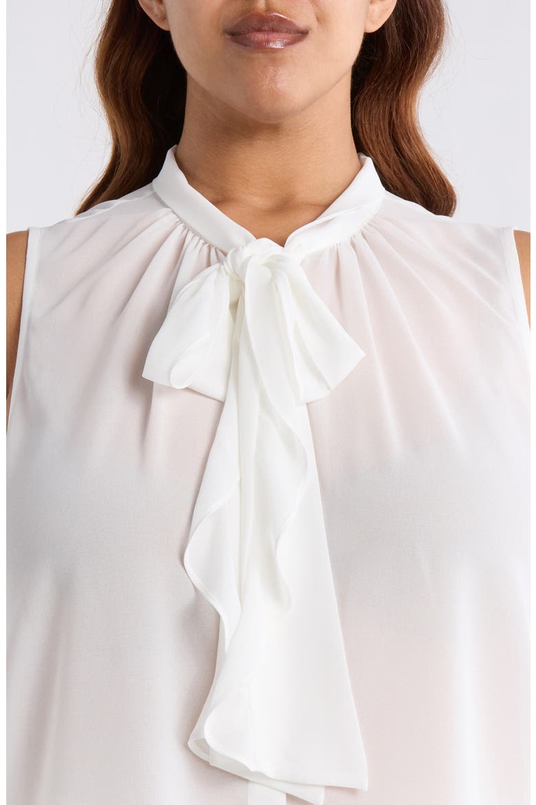 Ruffle Tie Sleeveless Chiffon Top, Alternate, color, IVORY