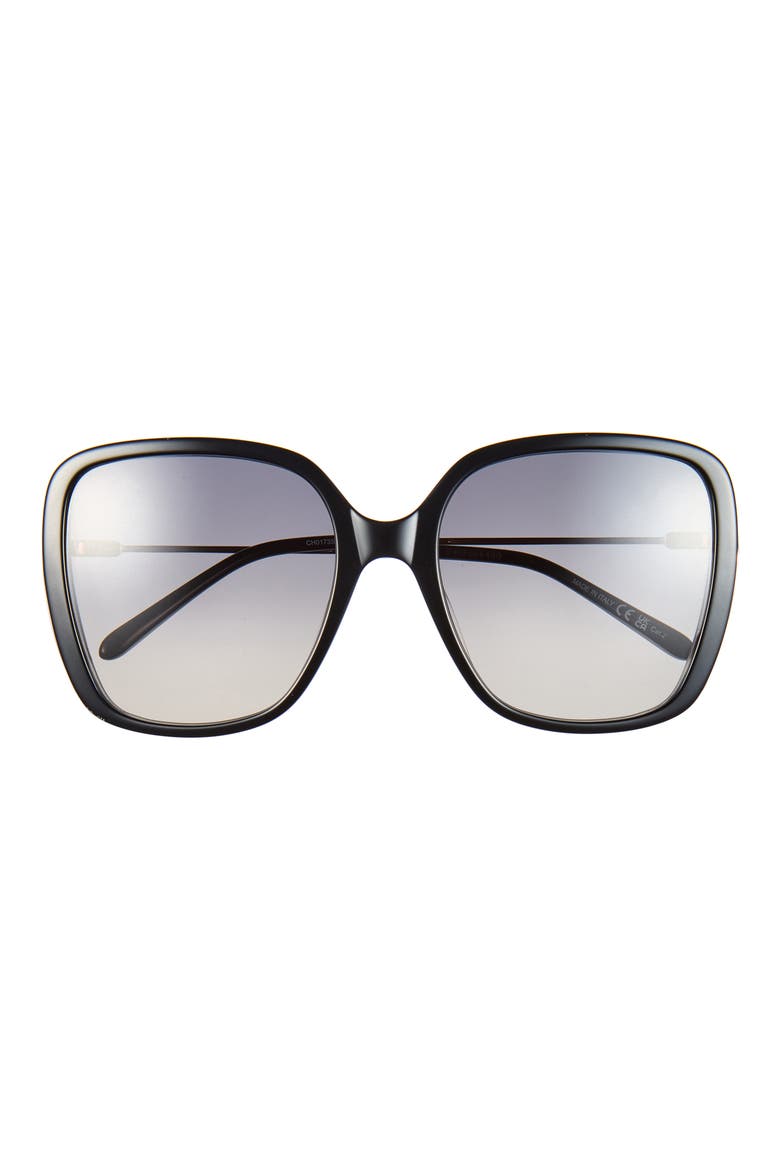 57mm Square Sunglasses, Main, color, BLACK GOLD GREY