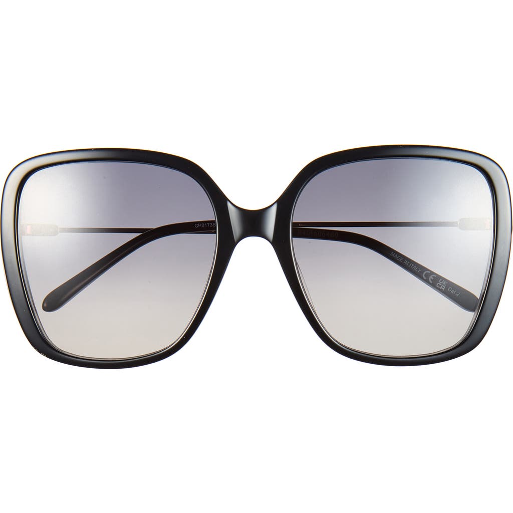 Chloé 57mm Square Sunglasses In Black Gold Grey