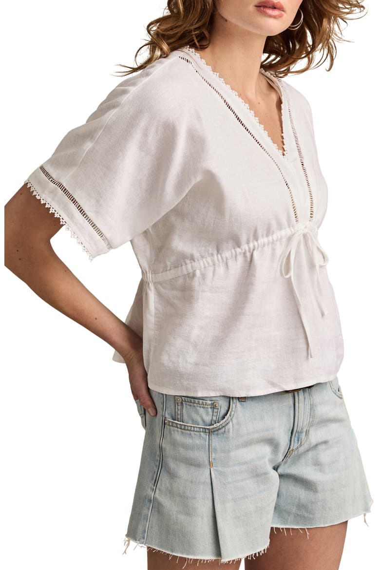 Dolman Sleeve Linen Blend Top, Alternate, color, BRIGHT WHITE