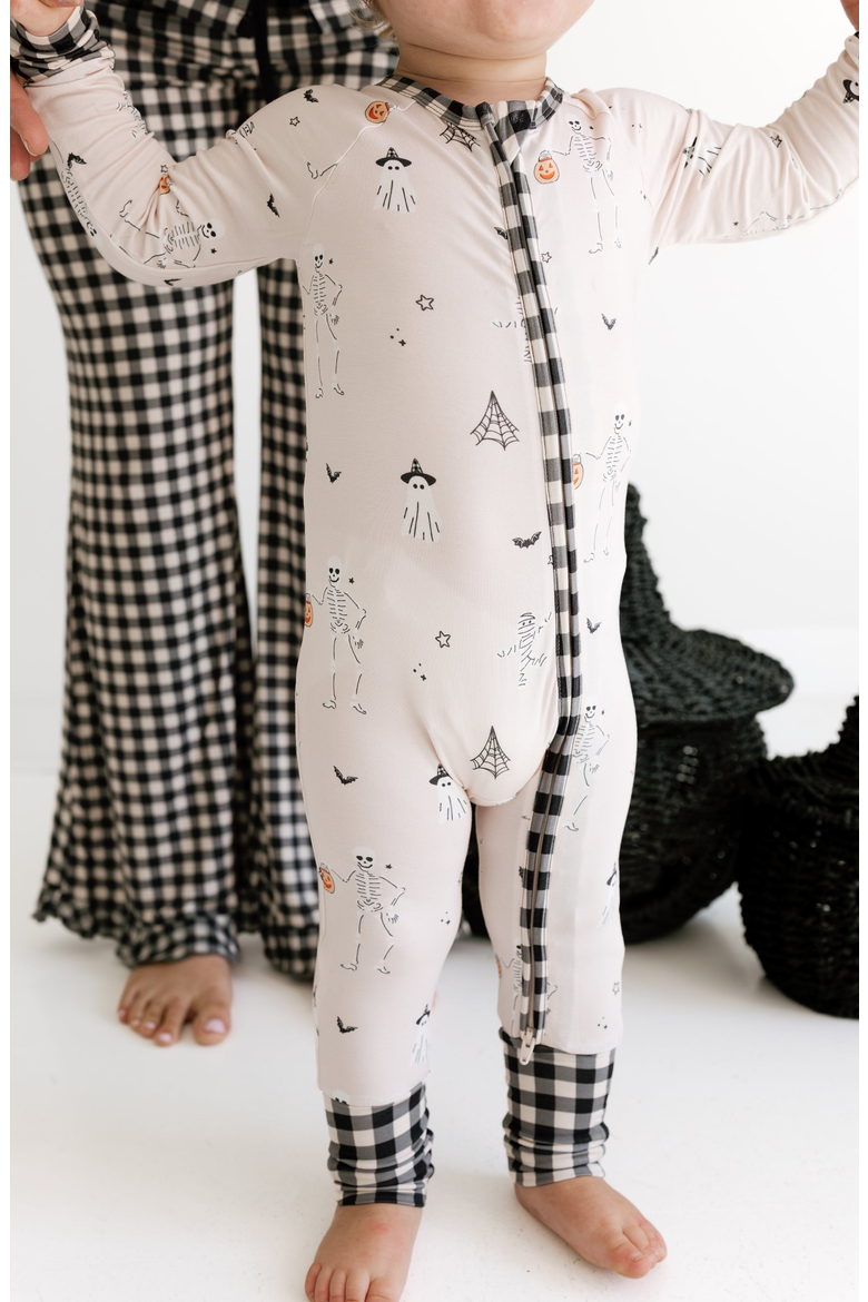 Boo Crew Zipper Romper, Alternate, color, Blush