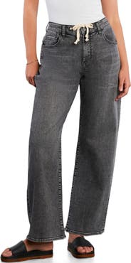 HINT OF BLU Ronnie Tie Front Barrel Leg Jeans