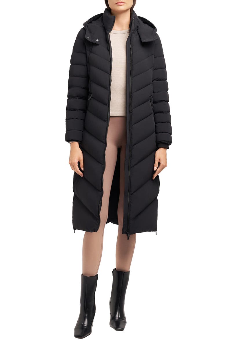 Moose Knuckles Cooper Lake Water Repellent 800 Fill Power Down Puffer Coat with Removable Genuine Shearling Trim, Main, color, Black/ Black