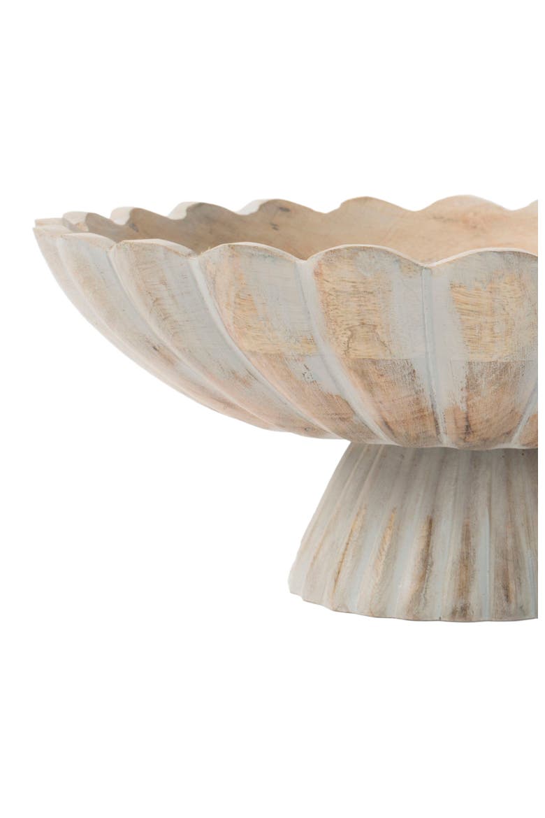 Fluted Pedestal Bowl - Rustic Grey, Alternate, color, Grey