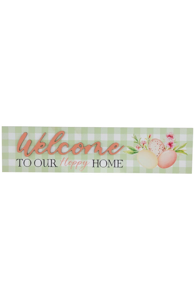 Northlight Welcome to Our Hoppy Home Easter Wall Sign - 19.75", Main, color, Green