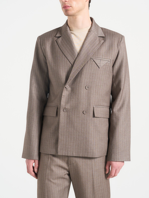 Didier Double Breasted Pinstripe Suit Jacket