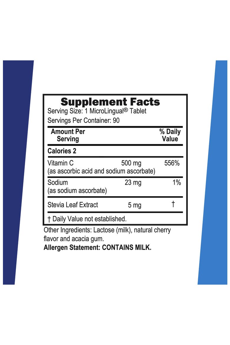 Vitamin C Sour Cherry Melts Sublingual Dissolving Tablets, Alternate, color, Red