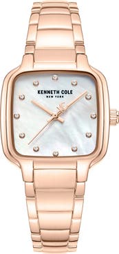 Kenneth Cole New York Classic Mother-of-Pearl & Diamond Bracelet Watch, 28mm x 31.6mm