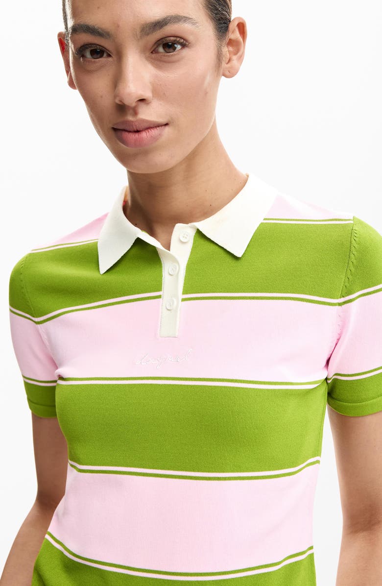 Desigual Stripe Polo Shirt, Alternate, color, 