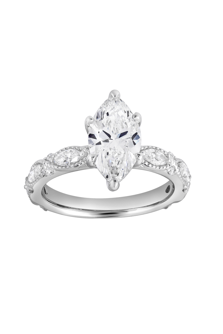 Althea 14K Gold 2.6 Ct Marquise Lab Grown Diamond Engagement Ring, Main, color, 14K White Gold