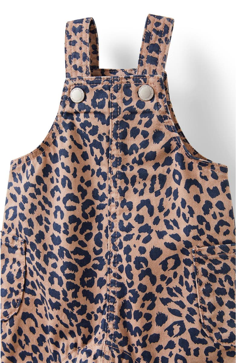 Cotton On Kids Kairo Denim Overall, Alternate, color, Oatmilk Leopard