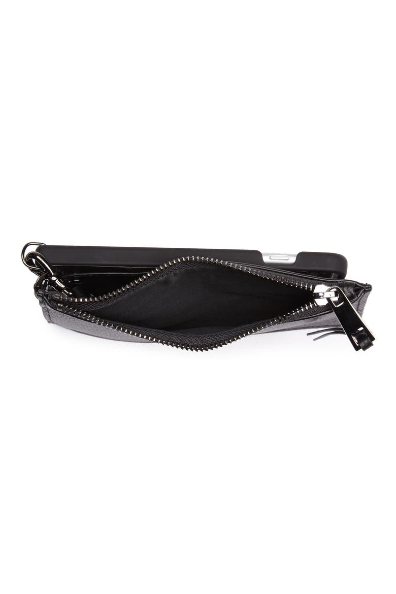 Jane Leather iPhone 7/8 & 7/8 Plus Crossbody Case, Alternate, color, BLACK/ PEWTER
