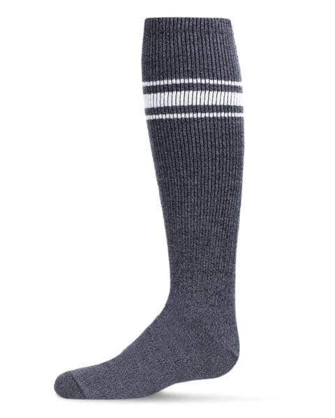 Marled Ribbed Stripe Knee High Socks