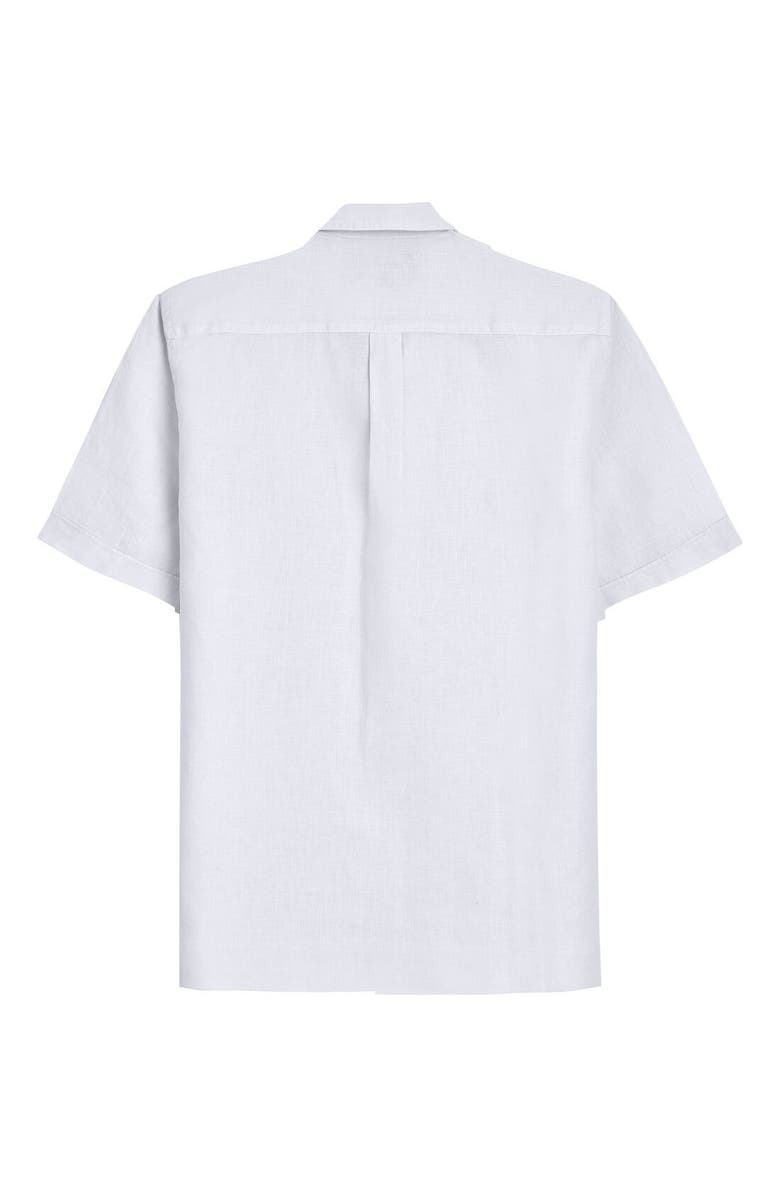 Vilebrequin Men's Solid Linen Bowling Shirt, Alternate, color, Blanc