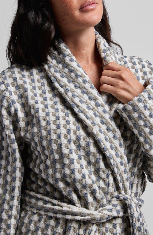 Parachute Mosaic Organic Cotton Robe In Moss And Dusk