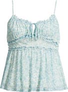 BP. Floral Mesh Ruffle Trim Camisole