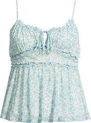 BP. Floral Mesh Ruffle Trim Camisole