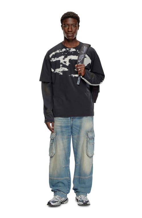 Diesel T-boxt-n14 T-shirt With Flocked Logo