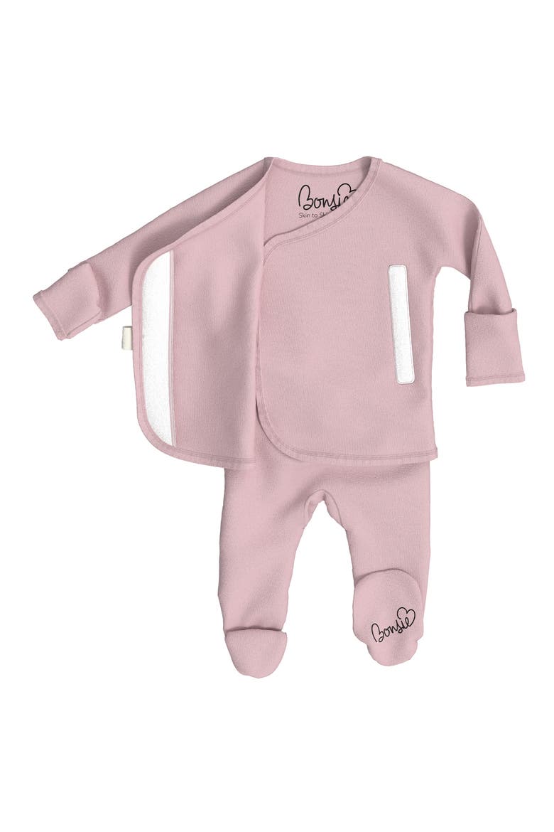 Skin to Skin Girl or Boy Footie, Alternate, color, PEONY