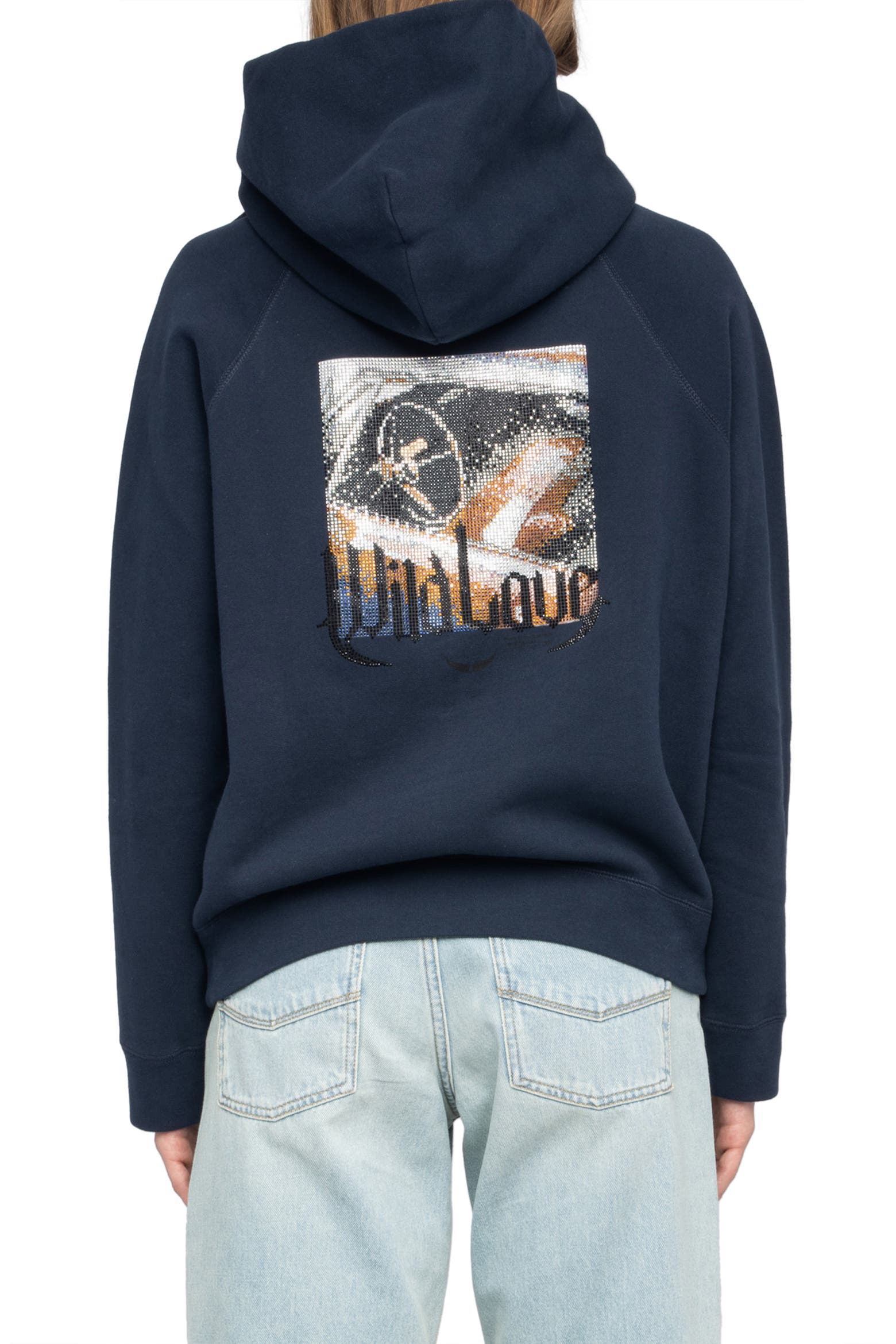 Kid Riding Kangaroo Zadig & Voltaire Georgy Photo Ride Strass Rhinestone Hoodie (Women ...