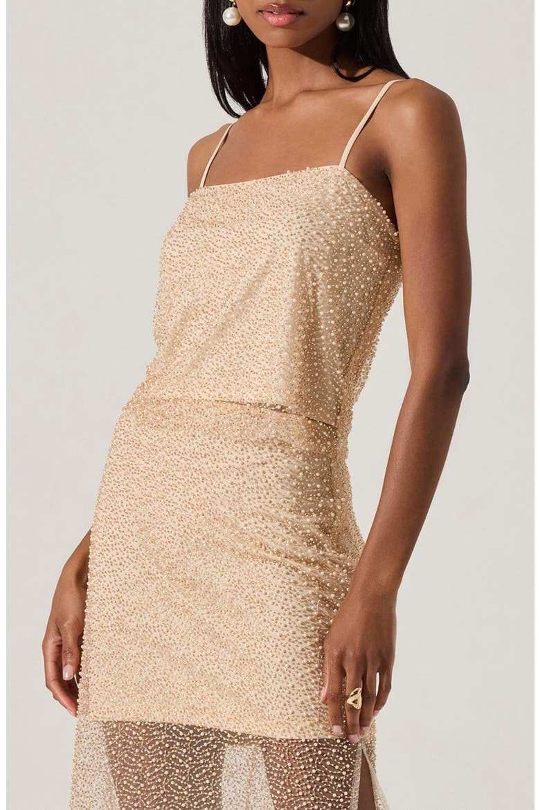 Messina Imitation Pearl Camisole, Alternate, color, CHAMPAGNE
