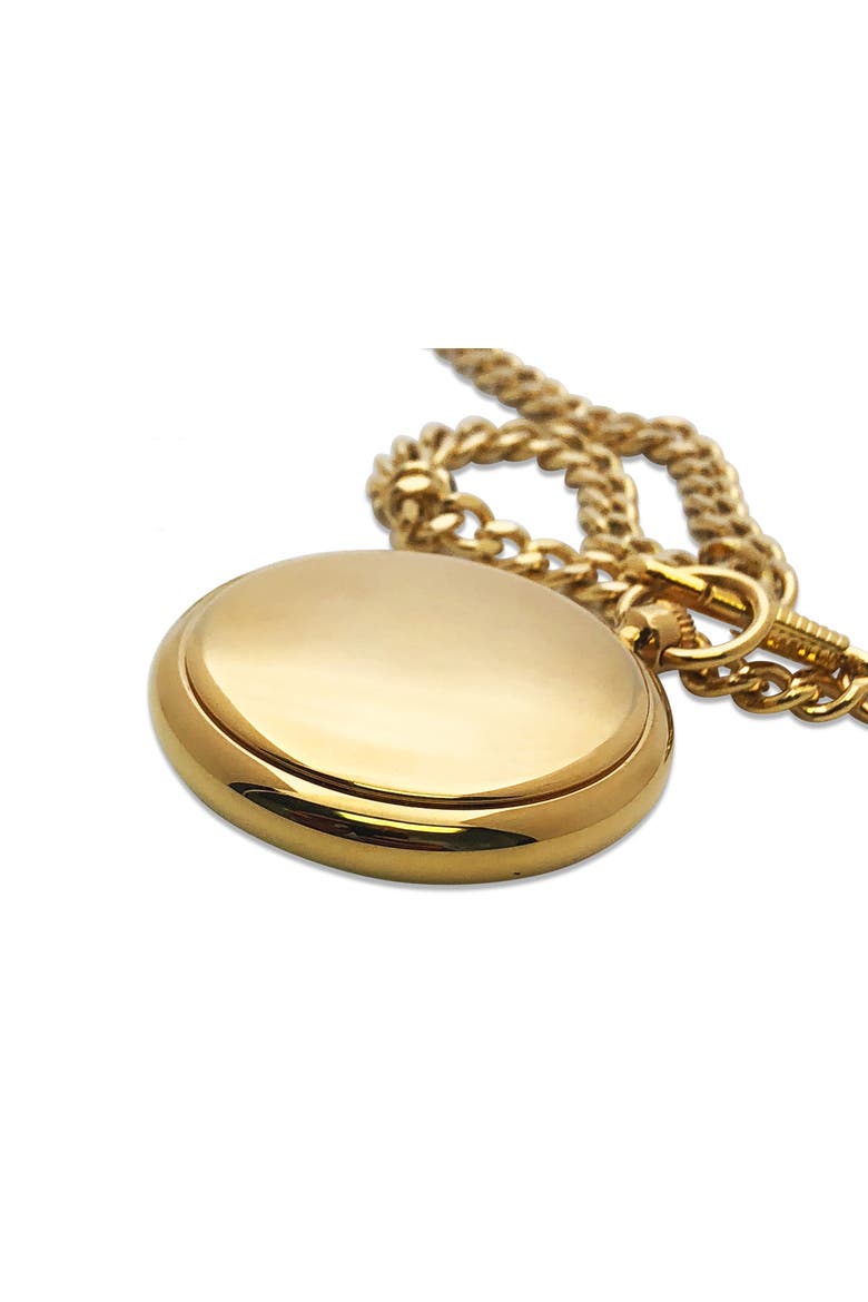 14K Gold Plated Vintage Open Face Pocket Watch- 42MM, Alternate, color, Gold
