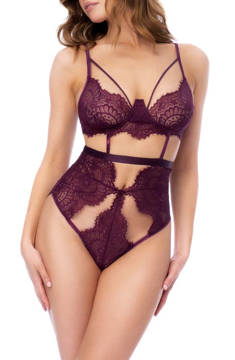 Strappy Cutout Lace Underwire Teddy