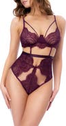 Mapale Strappy Cutout Lace Underwire Teddy
