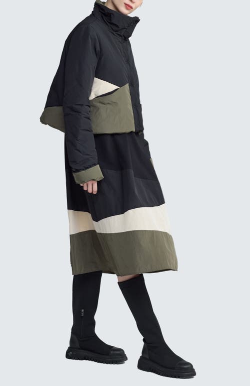 Luukaa Delora Cropped Panel Coat In Black