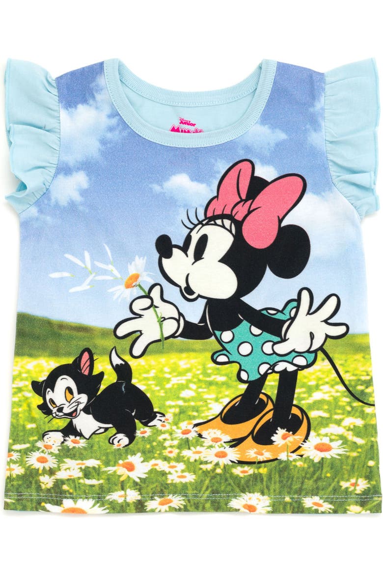 Minnie Mouse Sublimated 2-Piece T-Shirt and Shorts Set, Alternate, color, Blue Minnie Figaro