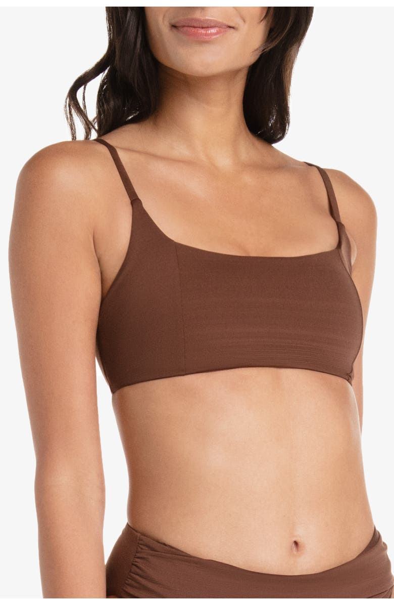 HELEN JON Ballet Bralette, Alternate, color, Textured Chocolate Brown