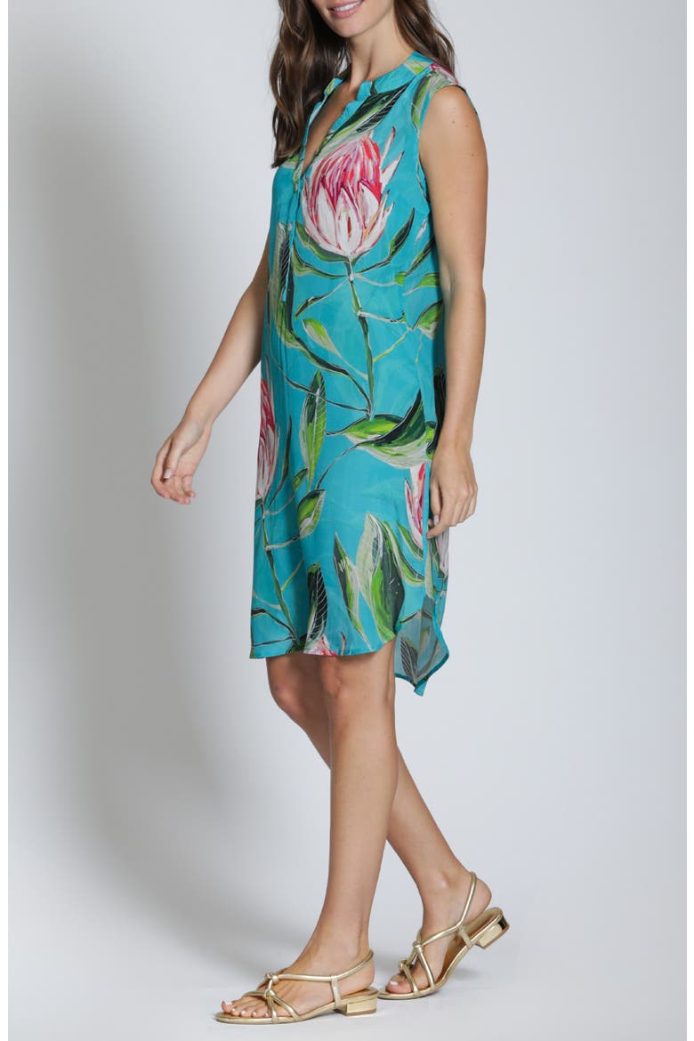 Sleeveless Shift Dress, Alternate, color, TURQUOISE MULTI