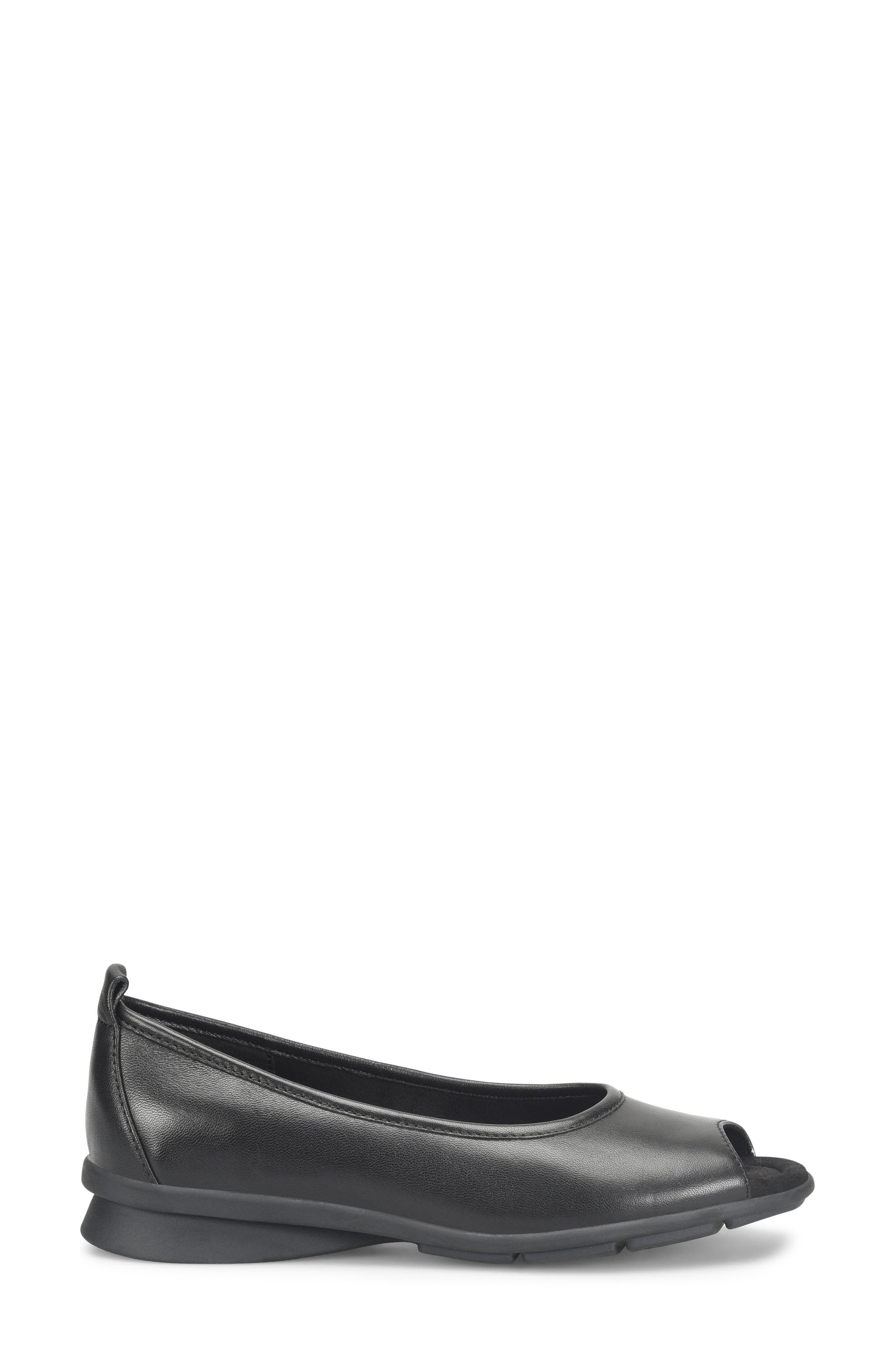 Pratima Peep Toe Ballet Flat, Alternate, color, BLACK