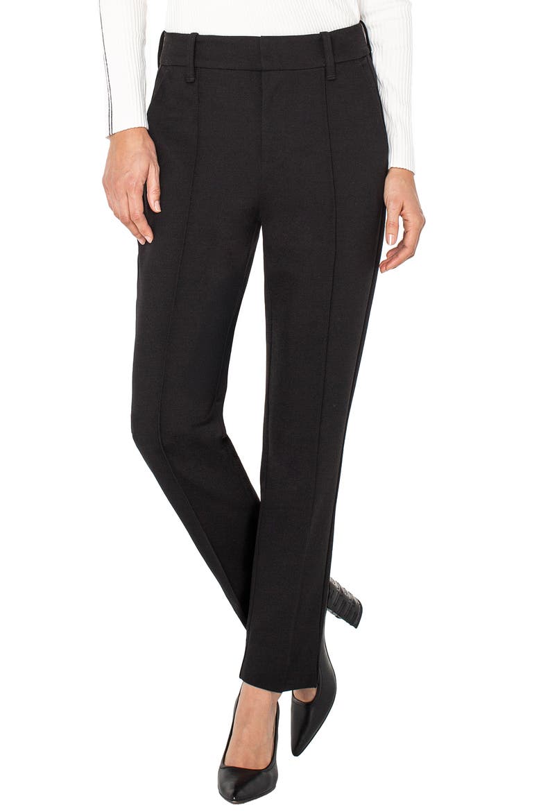 Gemma High Waist Ankle Cigarette Ponte Pants, Alternate, color, BLACK
