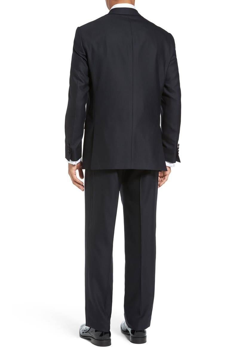 New York Classic Fit Black Wool Tuxedo, Alternate, color, BLACK