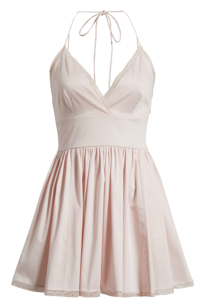 Arletta Lace Detail Stretch Cotton Minidress, Alternate, color, PINK HAZE