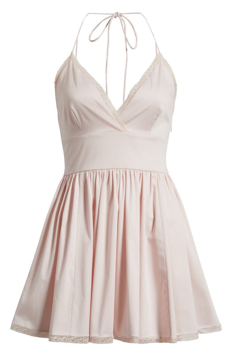 LoveShackFancy Arletta Lace Detail Stretch Cotton Minidress, Alternate, color, 