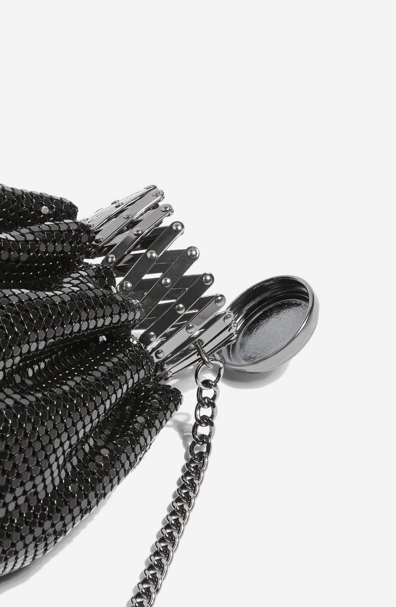 Topshop Chain Mail Pouch Crossbody Bag, Alternate, color, 