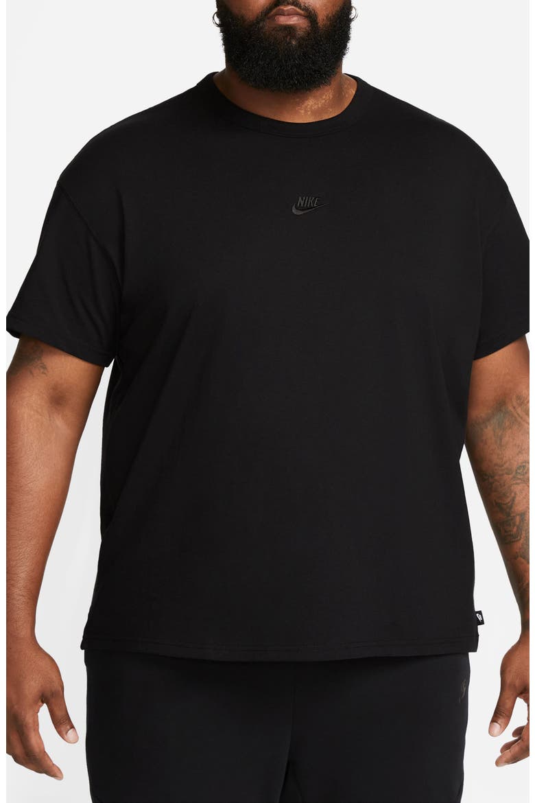 Premium Essential Cotton T-Shirt, Alternate, color, 010 BLACK/BLACK