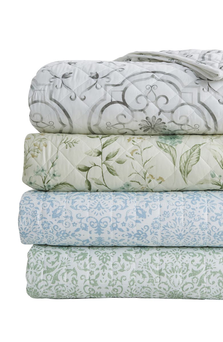 Woven & Weft Floral Print 3-Piece Quilt Set, Alternate, color, Blue Floral