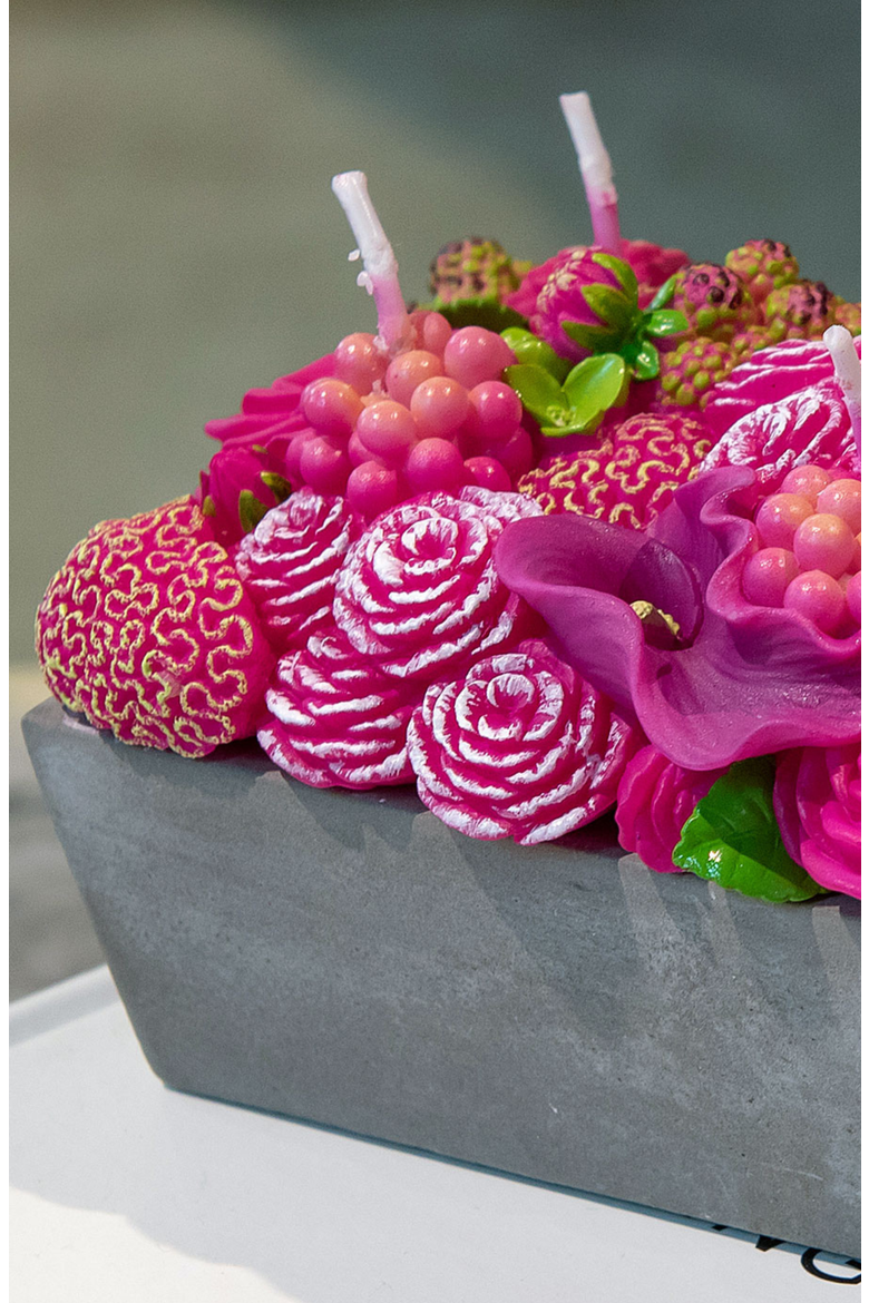 Floral Fusion Arrangement Candle, Alternate, color, Pink Floral