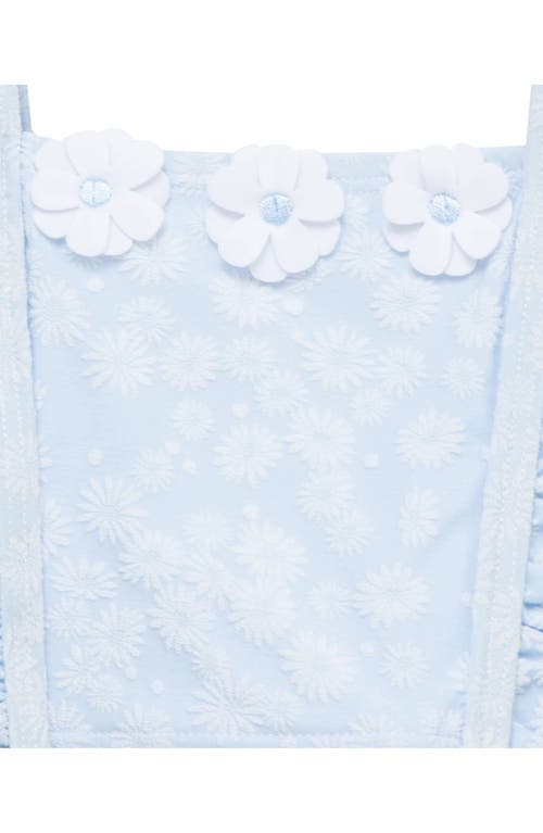 Shop Little Me Daisy Ruffled Upf 50+ Two-piece Bikini In Blue